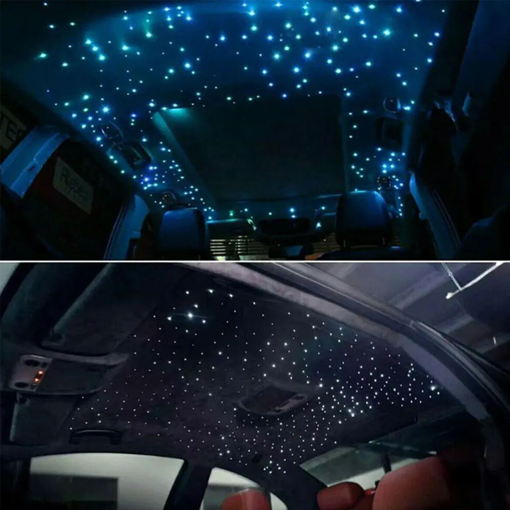 12W Car Roof Star Light 500/1000Pcs Fiber Optic Headliner Star Ceiling Light Kit Led Atmosphere Light with RGB Music APP Control