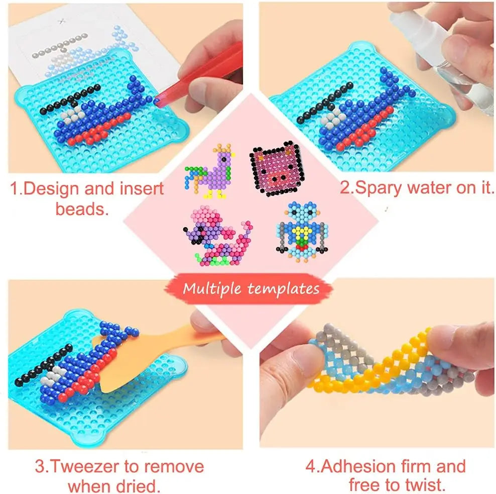 Non-Iron Magic Fuse Beads Kit 5mm 24 Colors 6000 Beads Creative Refill Set DIY Art Crafts Toys for Kids Beginners Craft Kit