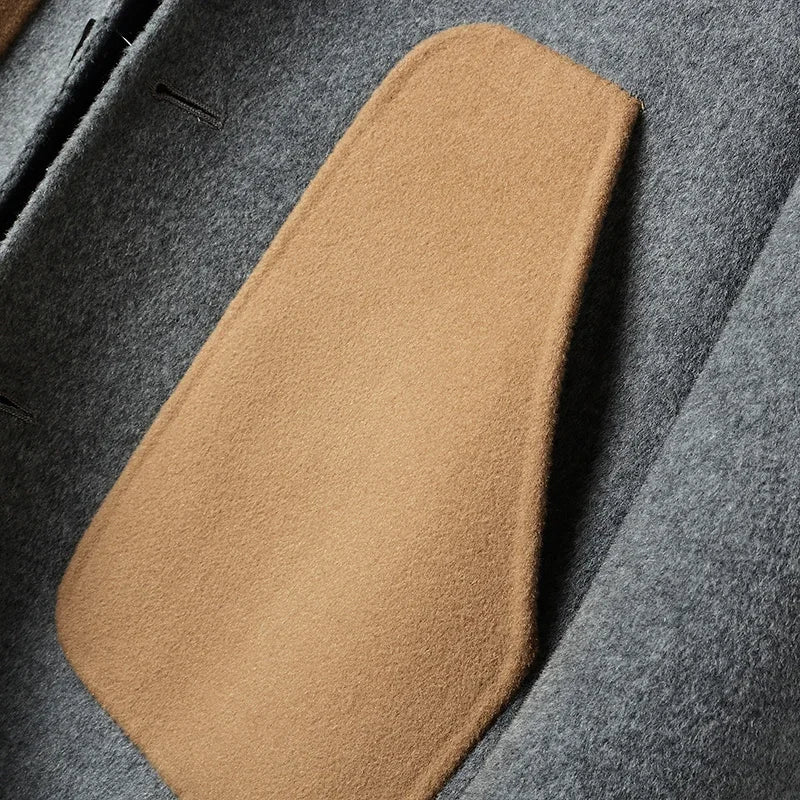 YOLANFAIRY 2025 Men Clothing 100% Wool Coat Autumn Winter Double-sided Wool Trench Coat Long Coat Windbreaker Jackets Abrigos