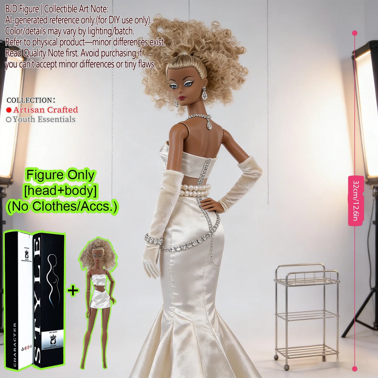 12 Inch 1/6 MJD BJD Fashion Supermodel Ball Joint Figure Exquisite Makeup Smooth Skin Display Toy No Clothes