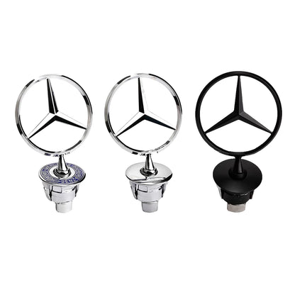 For Mercedes Benz 1pcs 44mm Metal Chrome Black Car Front Hood Emblem Bonnet Logo C E S Class W204 W212 W220 W210 W221 Accessorie