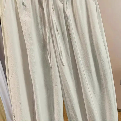 Casual Ice Silk Quick Dry Nine-Piece Flower Bud Pants Women Summer Thin Loose High Waist Draping Lantern Pants
