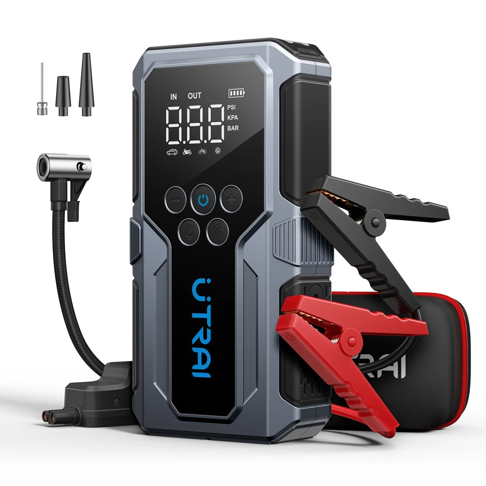 UTRAI 4 in 1 1500A Jump Starter JS-9 For 12V Car 150PSI Air Inflatable Pump Air Compressor Portable Power Bank Emergency Booster