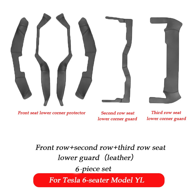 For Tesla Model Y L Launch 2025 2026+ Back Seat Cover 2PCS Leather Protector Wear-Resistant Kick Seatback Mats Accessories