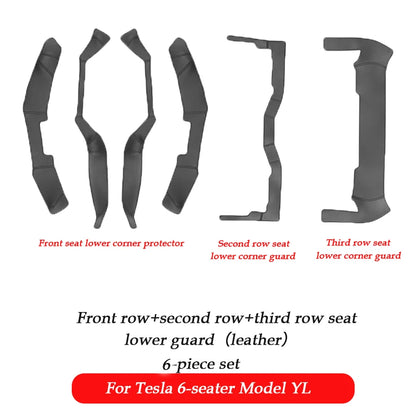 For Tesla Model Y L Launch 2025 2026+ Back Seat Cover 2PCS Leather Protector Wear-Resistant Kick Seatback Mats Accessories
