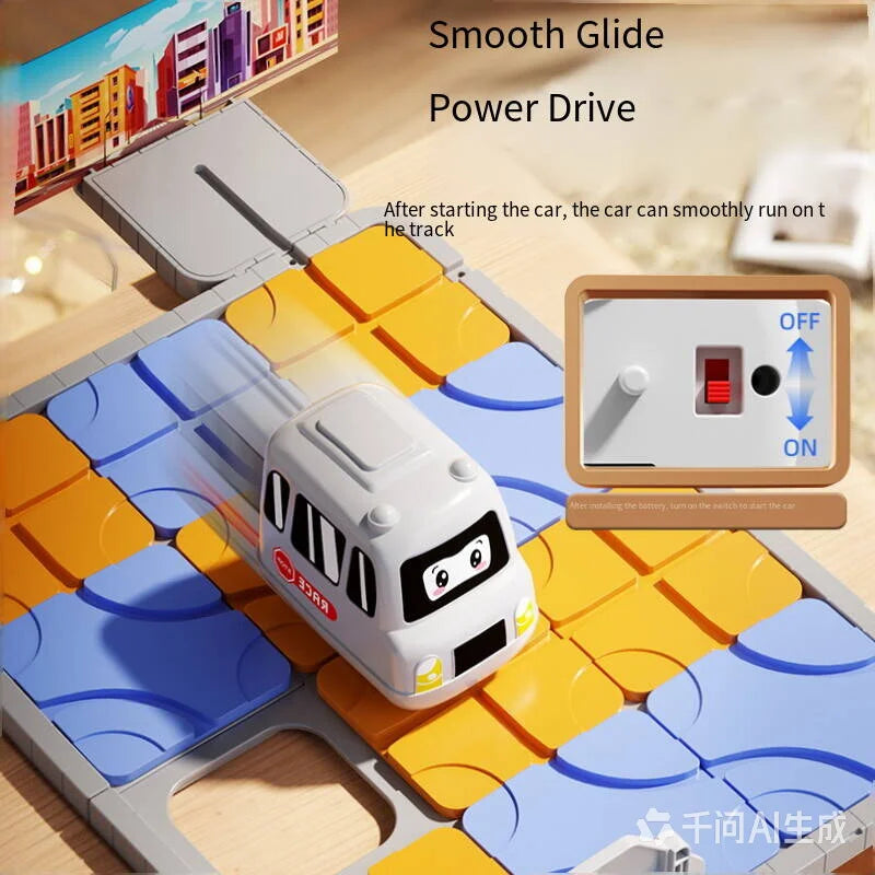 DIY City Adventure 3D Puzzle Race Track Toy Parking Lot Maze Board Game Sliding Car Brain Teaser STEM Vehicle Educational Gift