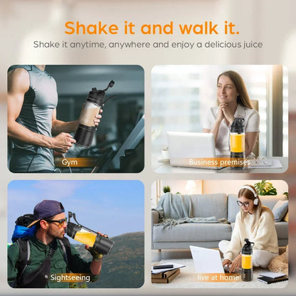 Portable Electric Juicer 700ML USB Rechargeable Fruit Milkshake Smoothie Mini Blender for kitchen travel Outdoor Camping Picnic.