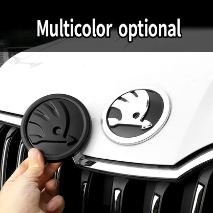 8/9/10cm Emblem Car Front Hood Badge Rear Trunk Sticker for Skoda Octavia Rapid Fabia S Logo Superb KAMIQ Kodiaq VRS Accessories