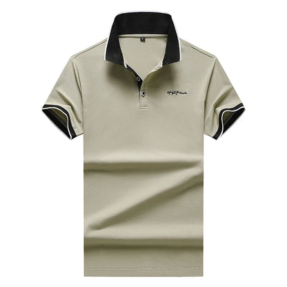 Cotton Golf Polo Giraffe Shirt Men Quality Embroidery Summer Short Sleeve Polo Shirts Casual Business Social Men's Lapel Polos
