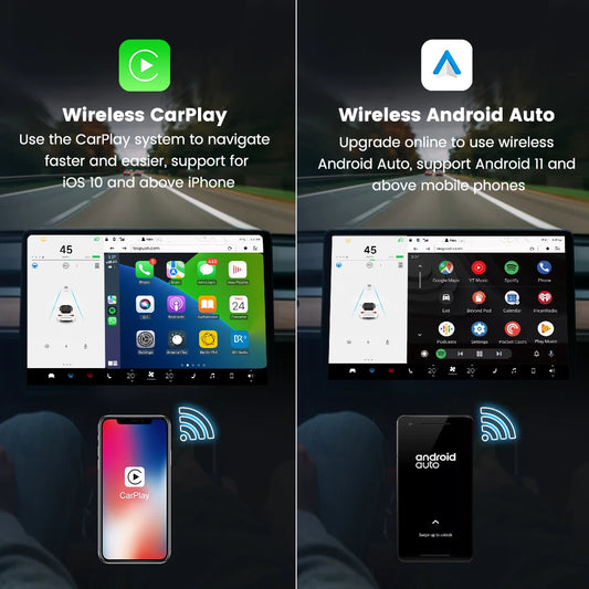 CarlinKit USB Adapter Wireless Android Auto CarPlay 2-In-1 Smart Box For Tesla Model 3 Model Y 2.4G&5Ghz WiFi BLE Auto Connect