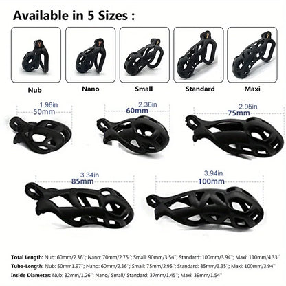 Male Penis Lock Chastity Cage with Lock and 4 Rings Resin Virginity for Men Breathable Cock Ring Penis Fetish Restrain Sexy Toys