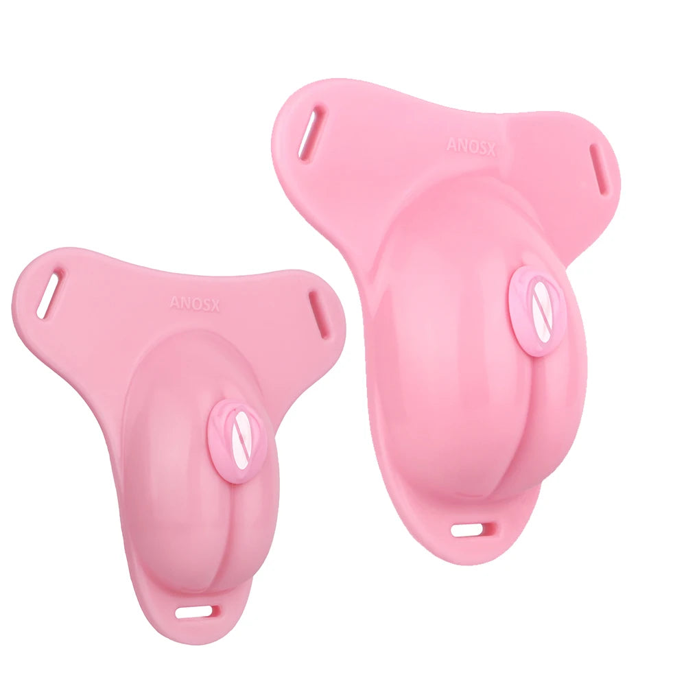 ANOSX Male Chastity Cage Soft Silicone Penis Cages With Chastity Belt Labia Urethral Plug Imitation Clitoris Cock Lock BDSM