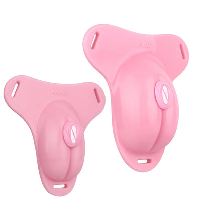 ANOSX Male Chastity Cage Soft Silicone Penis Cages With Chastity Belt Labia Urethral Plug Imitation Clitoris Cock Lock BDSM