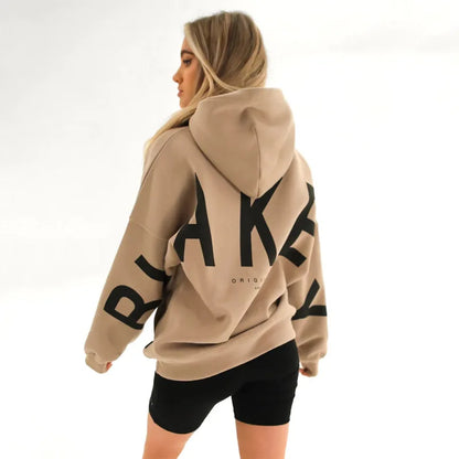 New Women's Thickened Long Sleeve Hoodie Sweatshirt Sweet Style Straight Cut Regular Sleeve Length Autumn Collection Print De...