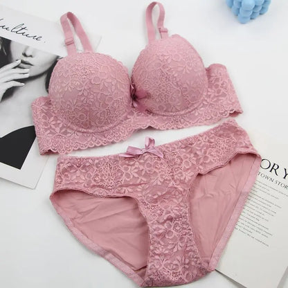 2025 New Sexy Bras Set 34/75 36/80 38/85 40/90 42/95 44/100 BC Cup Underwear For Women Push Up Bow Lingerie