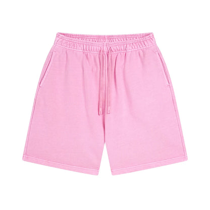 ZODF Fashion Summer Men 420gsm Washed Cotton Shorts Retro Unisex High Street Terry Knee Length Short Pants Streetwears HY0845