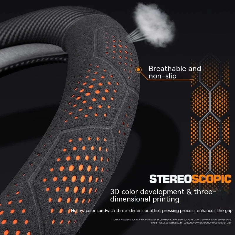 Chery Tiggo 3 4 5 7 7Pro 7 8 Plus Arrizo 7 GX 5x EQ7 Fulwin 2 A3 A5 Carbon fiber Suede Car Steering Wheel Cover Auto Accessories