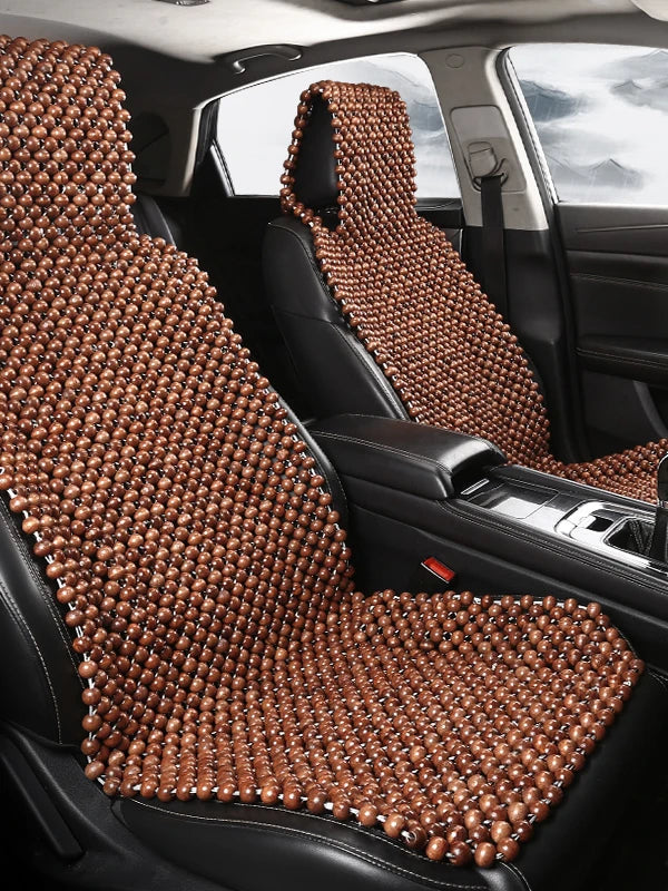 New Summer Handcrafted Beaded Wooden  Cushion Integrated Single Piece Car  Pad for Driver Universal Vehicle Mat