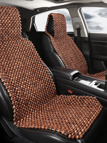 New Summer Handcrafted Beaded Wooden  Cushion Integrated Single Piece Car  Pad for Driver Universal Vehicle Mat