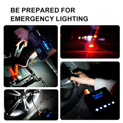4 in1 Car emergency Start Jump Wireless Power Inflatable Pump All-in-one Hitchhiker Multi-function Auto Battery Lighter Starter