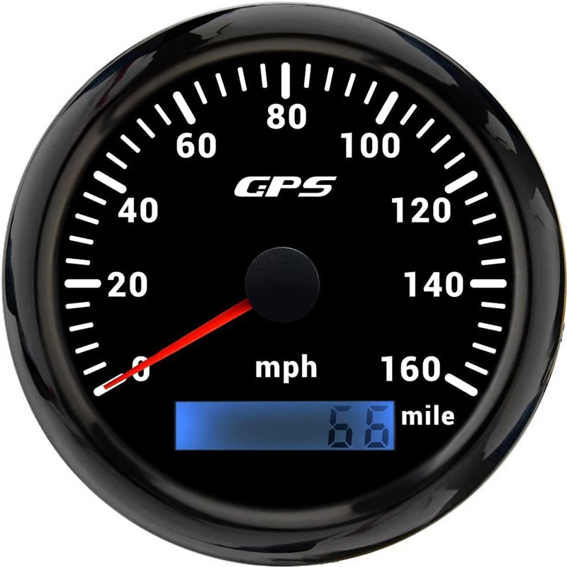 ELING Car Motorcycle Trucks Boats 85mm GPS Speedometer 30K 0-120KM/H 0-80M 200M Speed Gauge with 7 Colors Backlight 12V 24V
