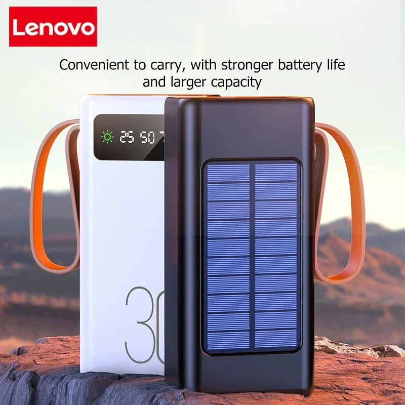 Lenovo 200000mAh Thicken Solar Jump Starter Big capacity Built-in Cables External Battery LED Light For iPhone Huawei Xiaomi
