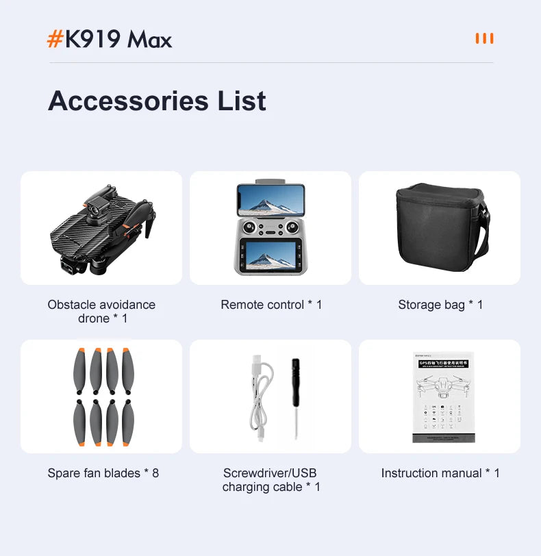 New K919 MAX Drone 8K GPS Professional HD 3-axis Gimbal Aerial Screen Remote Control Aircraft 5G HD Dual Camera Security drone