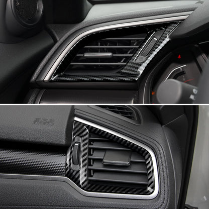 For Honda Civic 10th Gen (2016 -2021) Interior Accessories, Car Center Console Gear Shift Panel , Carbon Fiber ABS Trim Sticker