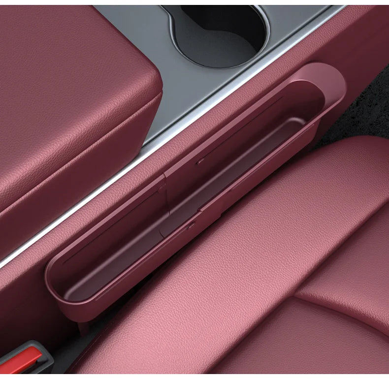 2PC Adjustment Car Seat Gap Storage Box Universal Auto Slot Organizer For Driver Pessenger Phone Key Pocket Interior Accessorie