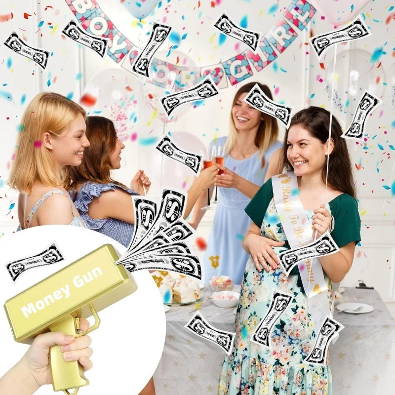 Money Gun Shooter, Make it Rain Money Toy Gun, Prop Money Gun, Spary Cash Gun for Movies Game Party Toy Gun