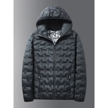 Men Graphene Down Jacket Winter Solid Color Lightweight Short Coat Casual Outdoor Puffer Jacket