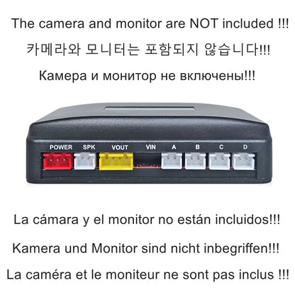 DIYSECUR Car Reverse Video Parking Radar 4 Sensor Rear View Backup Security System Sound Buzzer Alert Alarm for Camera Monitor