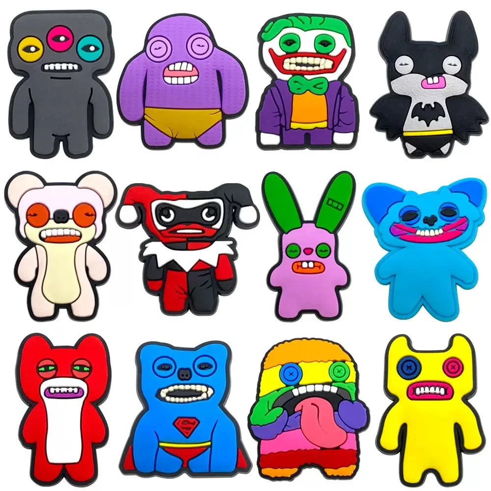12-100Pcs Fuggler Teeth Monster Shoe Charms Pin for Clog Sandal Accessories DIY Shoe Decoration Wristband Kids Party X-mas Gifts
