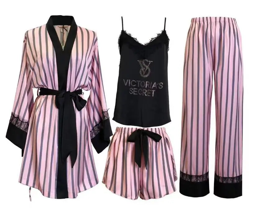 New Trim Homewear Ladies Sleepwear Chemise Sexy Womens Victoria's Secret Nightwear Underwear Pajamas Set Robe Lace
