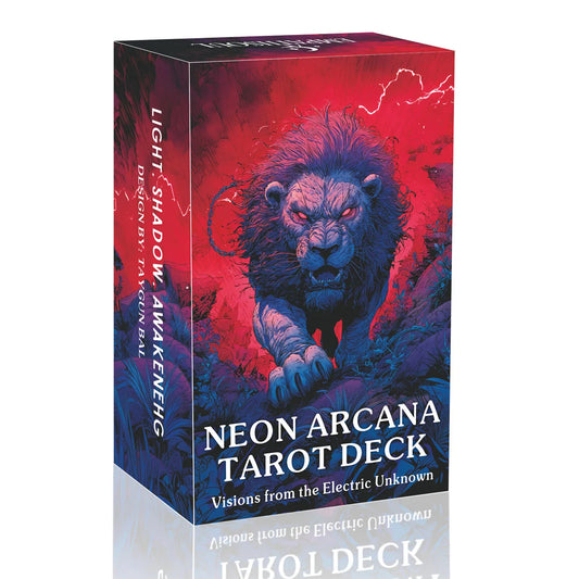 13x8cm  78 Pcs Neon Arcana Tarot Deck Visions from the Electric Unknown Paper Manual Card Games