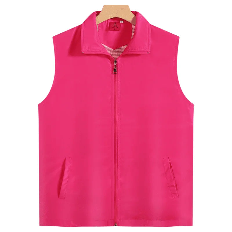 Fashion Vest Custom Logo Solid Color Sleeveless Vest Embroidery Company Team Brand Design Thin Charity Vest Print Pattern Text