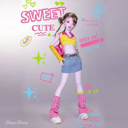 Shuga Fairy Emery 1/4 Bjd Doll Great-hearted Shizhi Body New Design Dopamine Sweet Style Big Eyes Slim Waist Ball Jointed Dolls