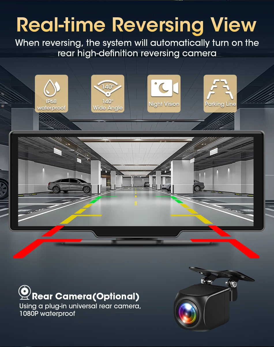 Srnubi 10.26" Car Play Screen Android WIFI Car Multimedia Player Wireless Carplay Android Auto Car Screen for YouTube Netflix