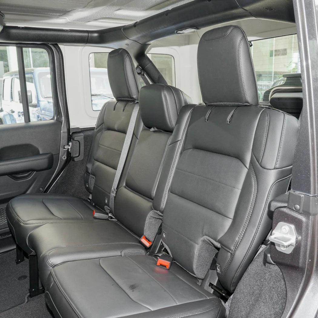 For Jeep Wrangler Unlimited JL 4 Doors 2018 2019 2020 2021 2022 Custom 5-Seat Faux Leather Car Seat Covers Interior Accessories