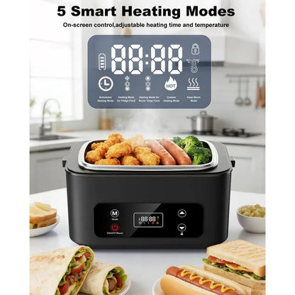 Rechargeable 24000mAh Electric Lunch Box - 2026 Upgraded Portable Food Warmer with Removable Divider for Men, Women, Office, Out