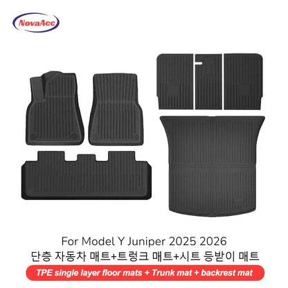 NovaAcc for Tesla Model Y Juniper 2025 2026 Model 3 Highland Floor Mats Trunk Mats Cargo Liners TPE All Weather Water Proof