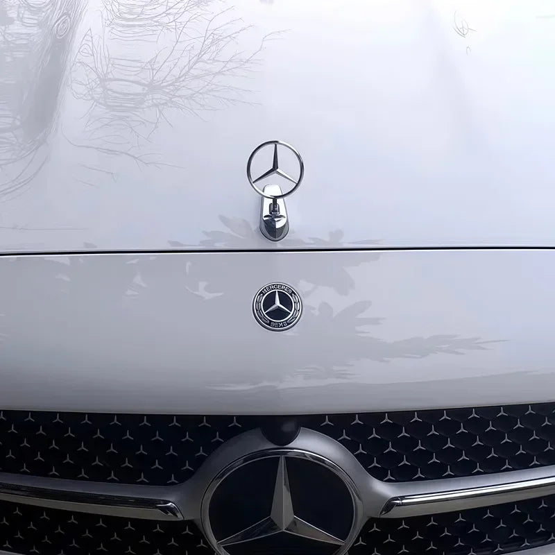 Emblem Badge for Car Hood Front Chrome Logo Luxurious Plated for Mercedes Benz Hood with Wing for C200 R300 E260 S450 S350