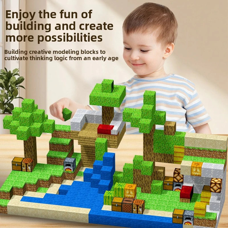 Magnetic Building Blocks Stacking Magnet Cube DIY Model Construction Set STEM Magnet Toys Birthday Gift
