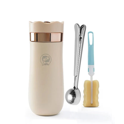 Portable French Press Coffee Tea Mug 12oz with Carry Loop Plastic Stainless Steel French Press Coffee Maker Great Camping Travel