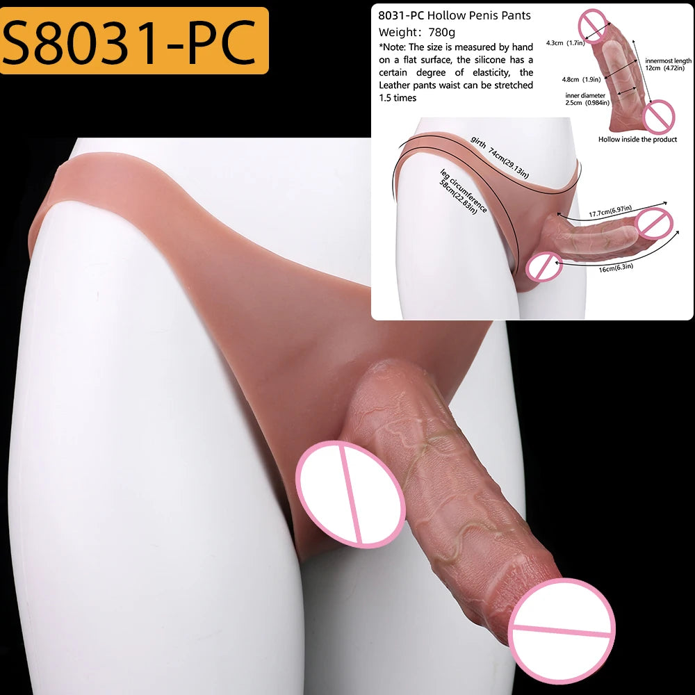SXXY Strap-On Lifelike Penis Cover насадка на член Large Hollow DildoPants Intimate Adult Sex Toy for Couples Sex
