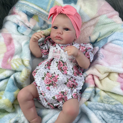 MRB 50CM LouLou Awake Twins Girl Reborn Baby Dolls Lifelike Vinyl Newborn 3D Skin Visible Veins DIY Toys For Girls