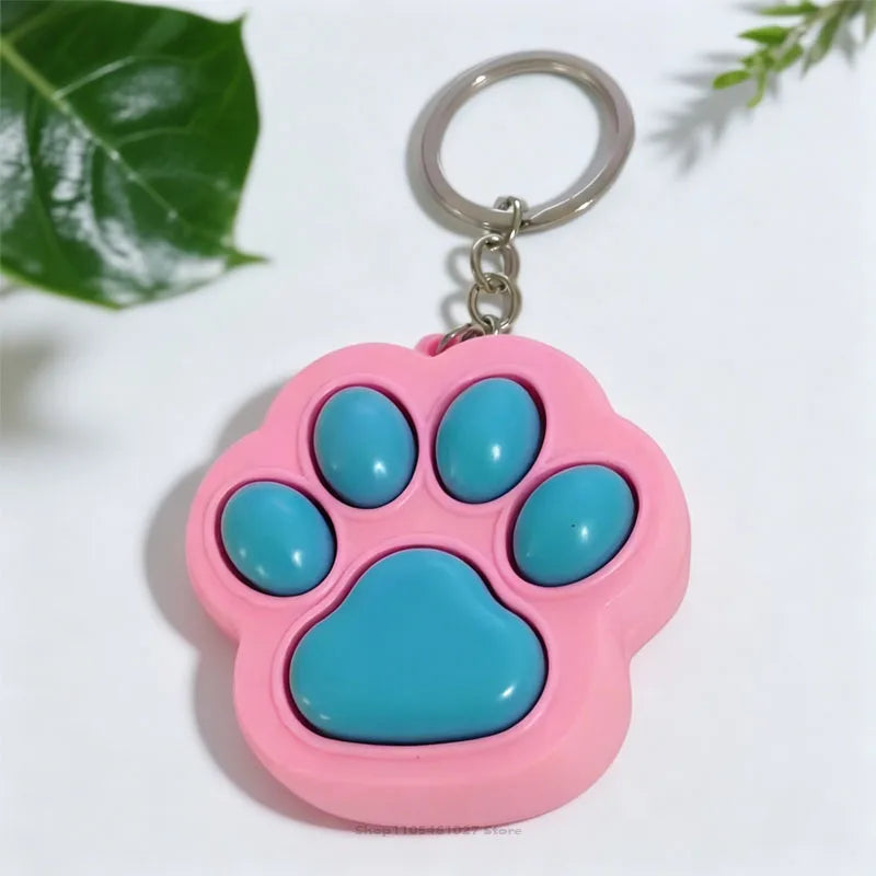 New Cat Kawaii Claw Pop It Fidget Toy Keychain Color Matching Push Bubble Anti-anxiety Squeeze Pendant Portable Mini Sensory Toy