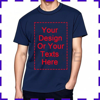 Personalized Men T-Shirt Your Design Here Black Cotton Summer Top Fashion Birthday Present Your Design Here High Quality Tees