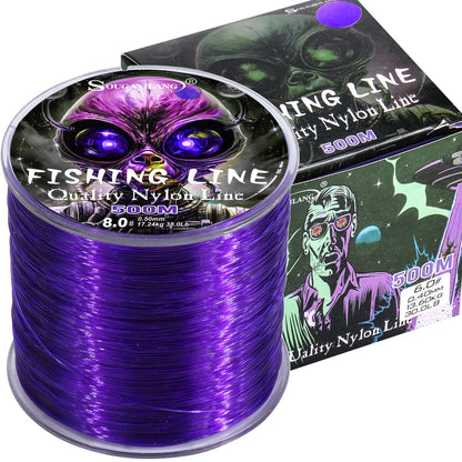 Sougayilang Nylon Fishing Line Strong Tensile and Wear-resistant Fishing Line 500m Capacity Freshwater Saltwater Fishing Line