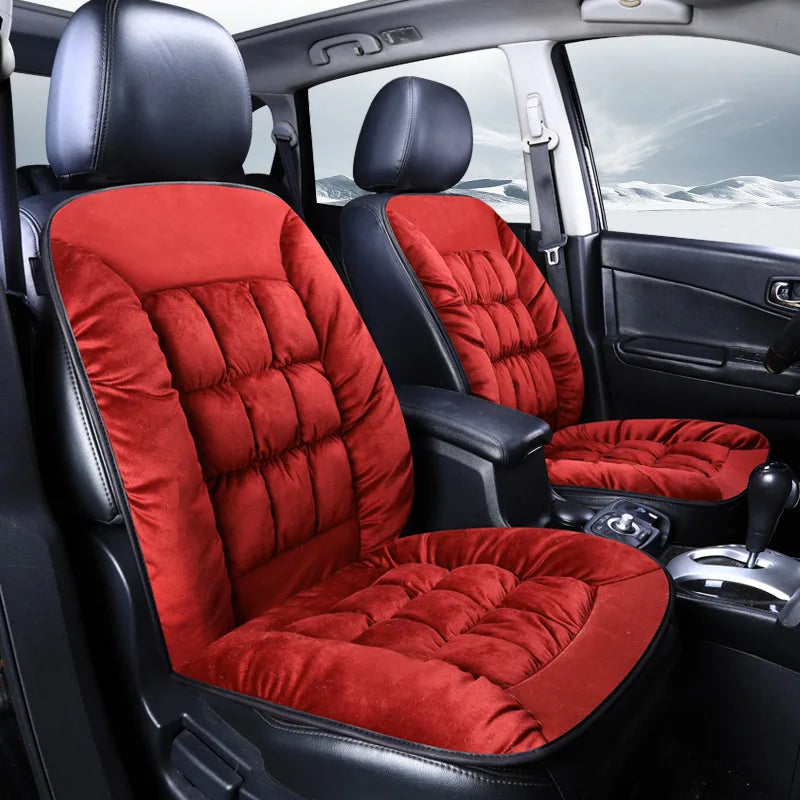 New Winter Luxury Car Seat Cushion 2025 Plush Plaid Thickening Warm Suv Universal Front Single Seat Cover Comfortable Breathable